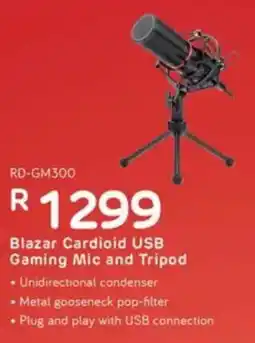 Computer Mania REDRAGON Blazar Cardioid USB Gaming Mic and Tripod offer