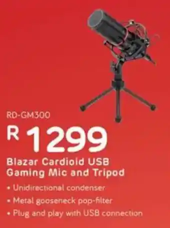 Computer Mania REDRAGON Blazar Cardioid USB Gaming Mic and Tripod offer