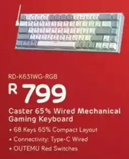 Computer Mania REDRAGON Caster 65% Wired Mechanical Gaming Keyboard offer