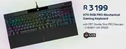 Computer Mania CORSAIR K70 RGB PRO Mechanical Gaming Keyboard offer