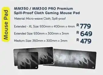 Computer Mania CORSAIR MM350/MM300 PRO Premium Spill-Proof Cloth Gaming Mouse Pad offer