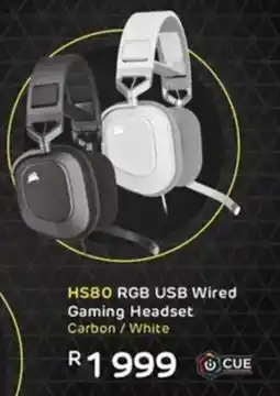 Computer Mania CORSAIR HS80 RGB USB Wired Gaming Headset Carbon/White offer