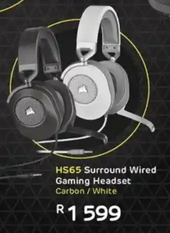 Computer Mania CORSAIR HS65 Surround Wired Gaming Headset Carbon/White offer