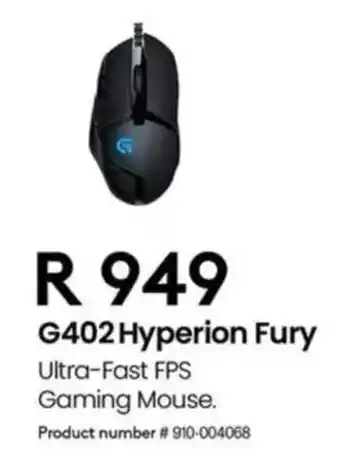 Computer Mania Logitech G402 Hyperion Fury Ultra-Fast FPS Gaming Mouse offer