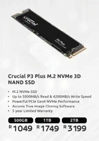 Computer Mania Crucial P3 Plus M.2 NVMe 3D NAND SSD offer