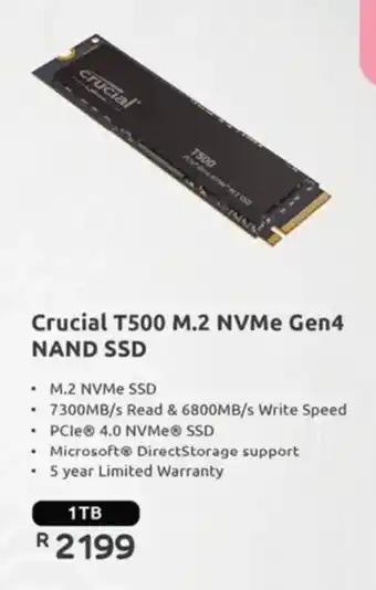 Computer Mania Crucial T500 M.2 NVMe Gen4 NAND SSD offer