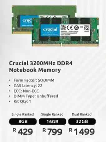 Computer Mania Crucial 3200MHz DDR4 Notebook Memory offer