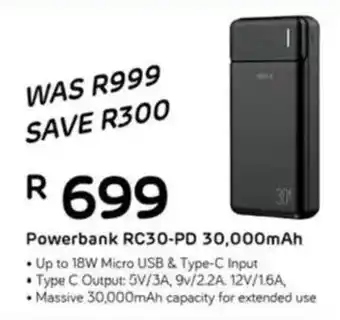 Computer Mania RED-E Powerbank RC30-PD 30,000mAh offer