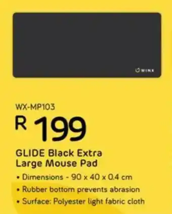 Computer Mania WINX GLIDE Black Extra Large Mouse Pad offer