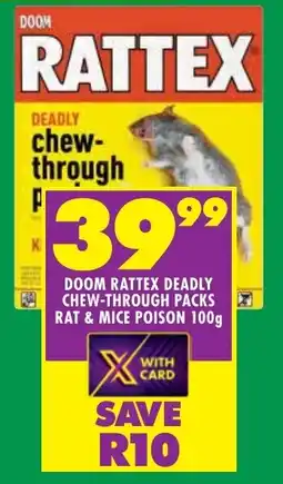 Shoprite Doom rattex deadly chew-through packs rat & mice poison offer