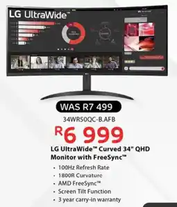 Computer Mania LG UltraWide Curved 34" QHD Monitor with FreeSync offer