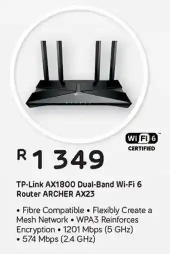 Computer Mania TP-Link AX1800 Dual-Band Wi-Fi 6 Router ARCHER AX23 offer