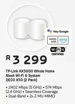 Computer Mania TP-Link AX3000 Whole Home Mesh Wi-Fi 6 System DECO X50 offer