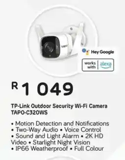 Computer Mania TP-Link Outdoor Security Wi-Fi Camera TAPO-C320WS offer