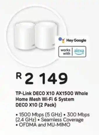 Computer Mania TP-Link DECO X10 AX1500 Whole Home Mesh Wi-Fi 6 System DECO X10 offer