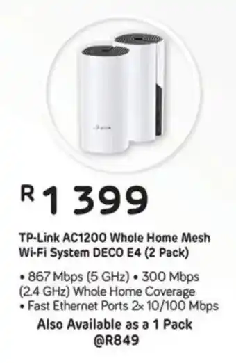 Computer Mania TP-Link AC1200 Whole Home Mesh Wi-Fi System DECO E4 offer