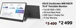 Computer Mania ASUS ZenScreen MB166CR 15.6" Portable Monitor offer