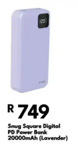 Computer Mania Snug Square Digital PD Power Bank 20000mAh (Lavender) offer