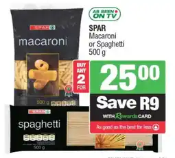 Spar SPAR Macaroni or Spaghetti offer