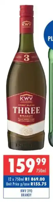 Ultra Liquors Kwv 3yo brandy offer