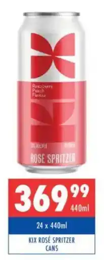 Ultra Liquors Kix rosé spritzer cans offer