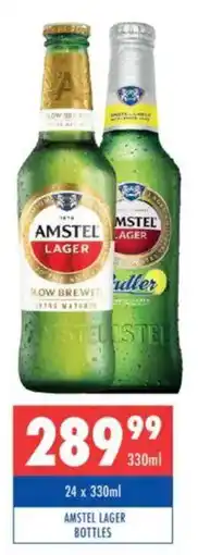 Ultra Liquors Amstel lager bottles offer