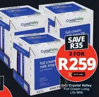 Checkers Crystal Valley Full Cream Long Life Milk offer