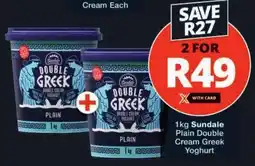 Checkers Sundale Plain Double Cream Greek Yoghurt offer