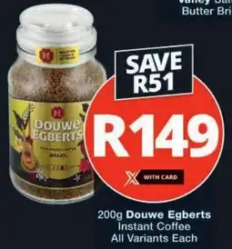 Checkers Douwe Egberts Instant Coffee All Variants Each offer