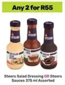 Game Steers Salad Dressing OR Steers Sauces Assorted offer