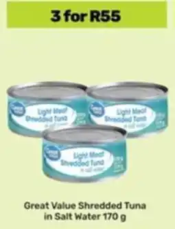 Game Great Value Shredded Tuna in Salt Water offer