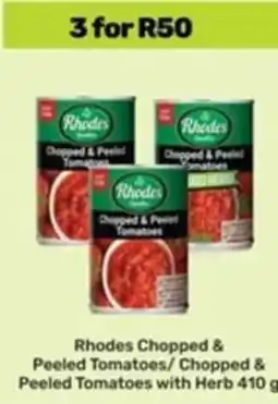 Game Rhodes Chopped & Peeled Tomatoes/ Chopped & Peeled Tomatoes with Herb offer