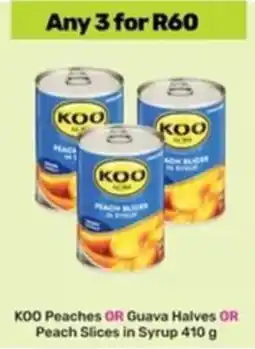 Game KOO Peaches OR Guava Halves OR Peach Slices in Syrup offer