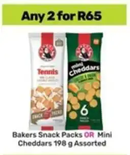 Game Bakers Snack Packs OR Mini Cheddars Assorted offer