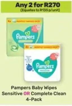 Game Pampers Baby Wipes Sensitive OR Complete Clean offer