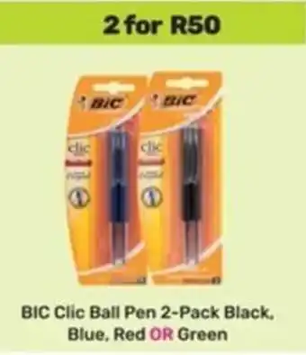 Game BIC Clic Ball Pen 2-Pack Black, Blue, Red OR Green offer