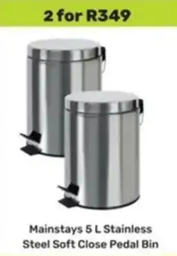 Game Mainstays Stainless Steel Soft Close Pedal Bin offer