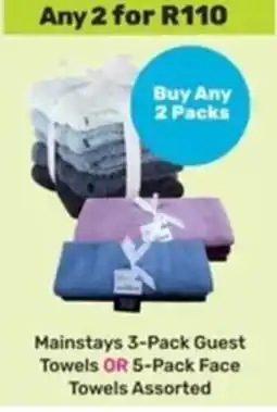 Game Mainstays Guest Towels OR Face Towels Assorted offer