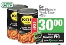 SuperSpar Koo Baked Beans in Tomato Sauce offer