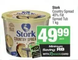 SuperSpar Stork Country Spread 40% Fat Spread Tub offer