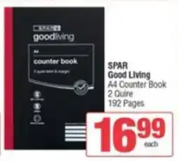 SuperSpar SPAR Good Living A4 Counter Book 2 Quire 192 Pages offer