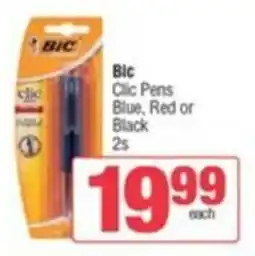 SuperSpar BIC Clic Pens Blue, Red or Black offer