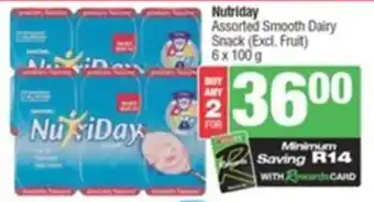 SuperSpar Nutriday Assorted Smooth Dairy Snack (Excl. Fruit) offer