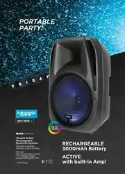 Cash Crusaders OHM 12 Inch Active Rechargeable Bluettoth Speaker T-AP120-02 offer