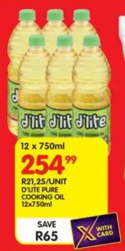 Shoprite D'lite pure cooking oil offer