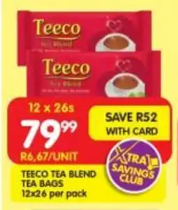 Shoprite Teeco tea blend tea bags offer