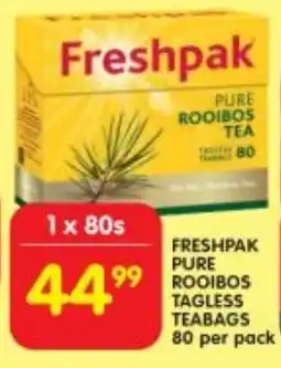 Shoprite Freshpak pure rooibos tagless teabags offer