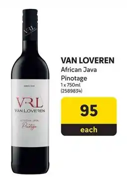 Makro’s liquor VAN LOVEREN African Java Pinotage offer