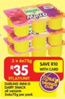 Shoprite Darling mini-d dairy snack all variants offer