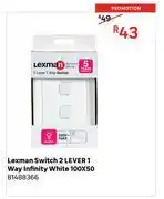 Leroy Merlin Lexman Switch 2 Lever 1 Way Infinity White 100 x 50 81488366 offer